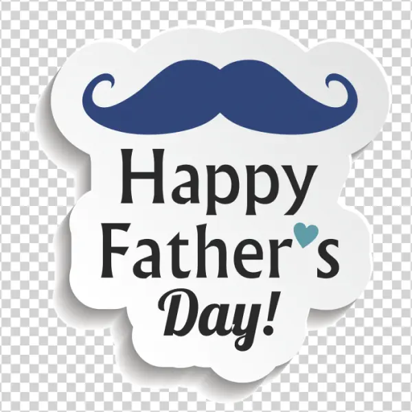 Happy Father's Day Mustache Sticker PNG