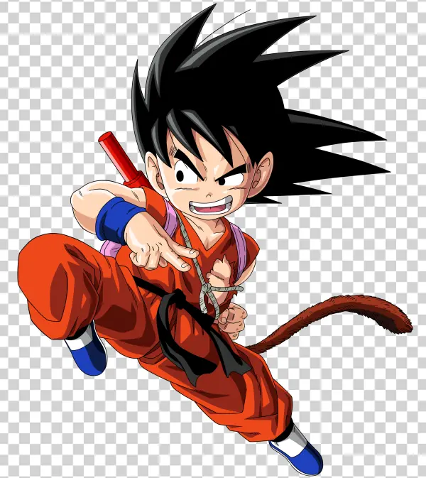 Kid Goku Dragon Ball Anime Character PNG Transparent Background