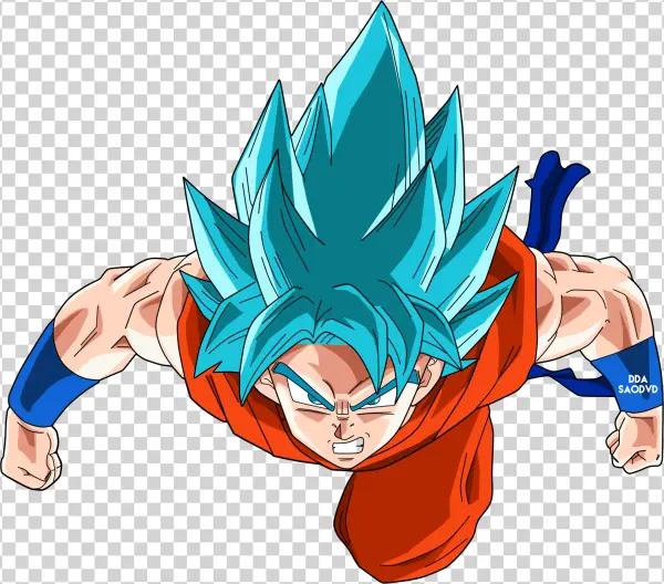 Goku Super Saiyan Blue Flying Pose PNG