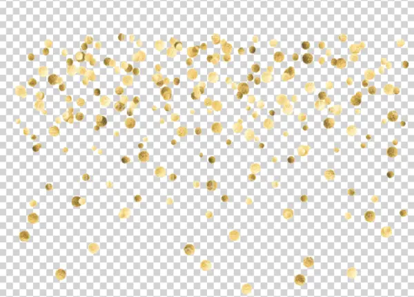 Golden Confetti Falling PNG Transparent Background