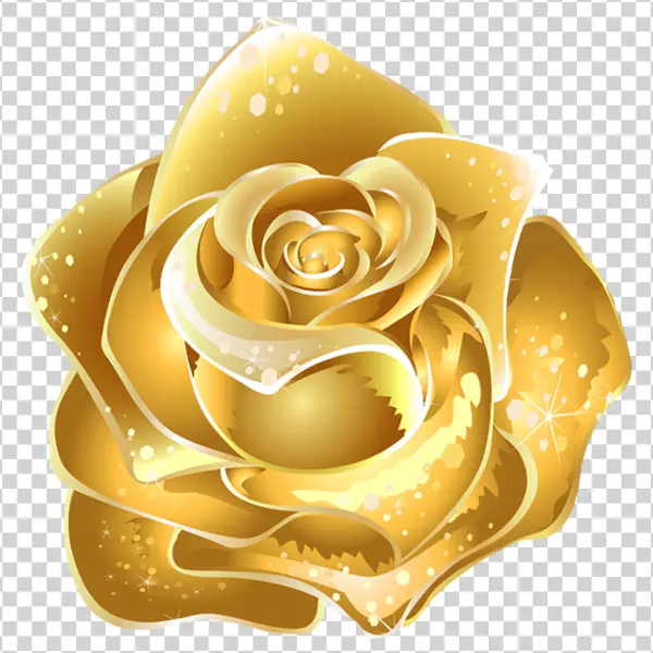 Golden Rose PNG Transparent Background