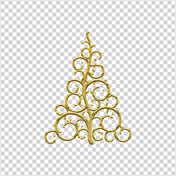 Golden Ornate Christmas Tree PNG