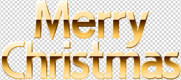 Golden Merry Christmas Text PNG Transparent Background