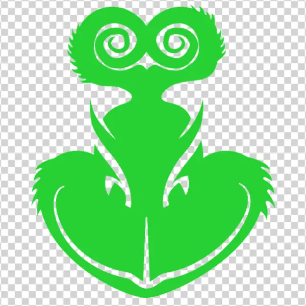 Green Grinch Face Silhouette PNG Transparent