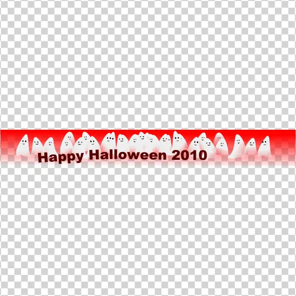 Happy Halloween 2010 Cute Ghosts Banner PNG