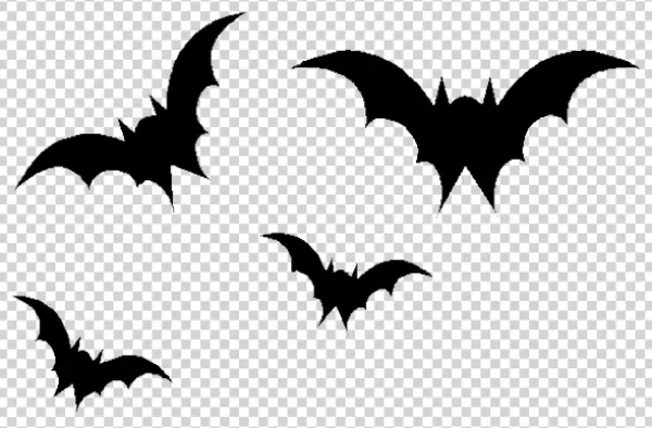 Flying Bat Silhouettes PNG Transparent Background