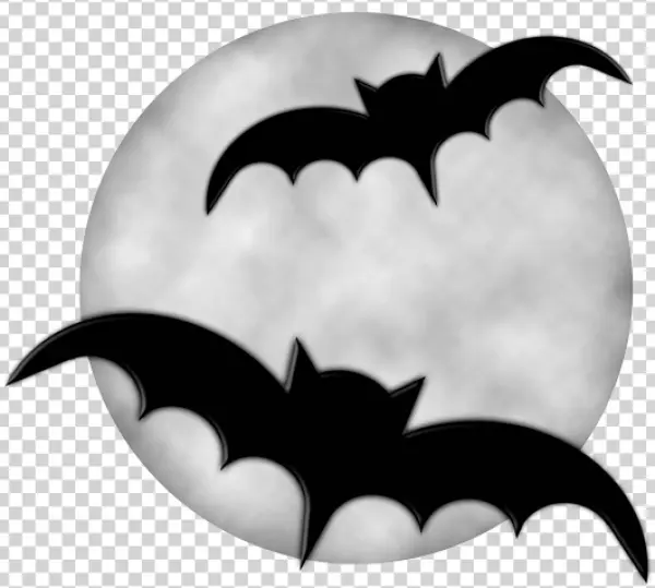 Bats and Moon Halloween PNG Transparent Background