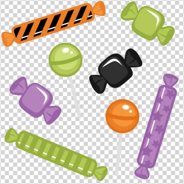 Assorted Halloween Candies PNG Transparent Background