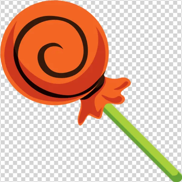 Orange Spiral Lollipop PNG Transparent Background