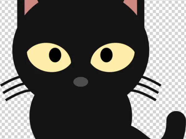 Cute Cartoon Black Cat PNG