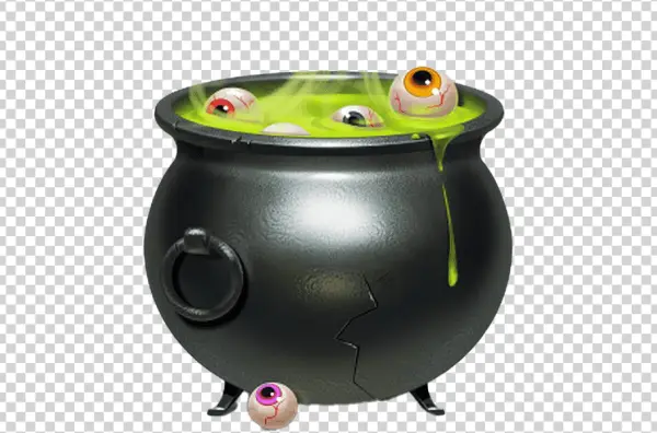 Witch's Cauldron with Eyeballs PNG