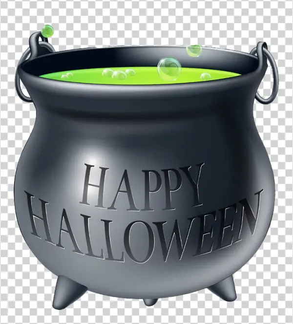 Happy Halloween Cauldron PNG Transparent Background