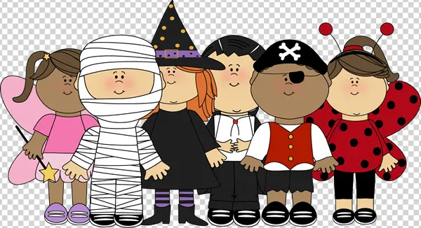 Cute Kids Halloween Costumes PNG Transparent Background