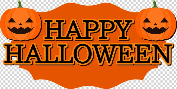 Happy Halloween Pumpkins Banner PNG Transparent Background