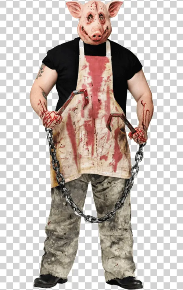 Bloody Pig Mask Butcher PNG Transparent Background