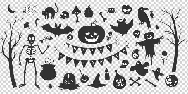 Spooky Halloween Silhouettes Collection PNG