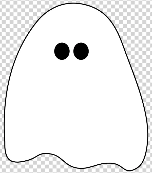 Cute White Ghost Icon PNG