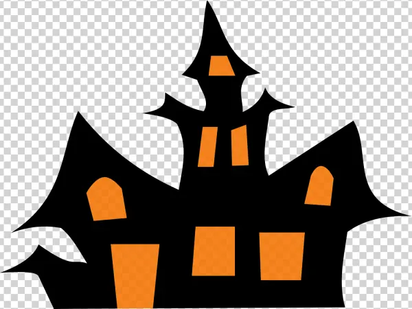 Haunted House Halloween PNG Transparent Background