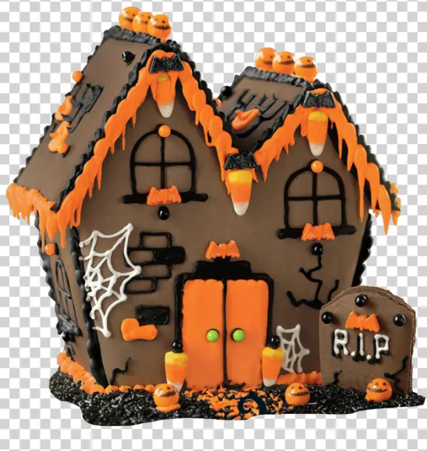 Halloween Gingerbread House PNG Transparent Background