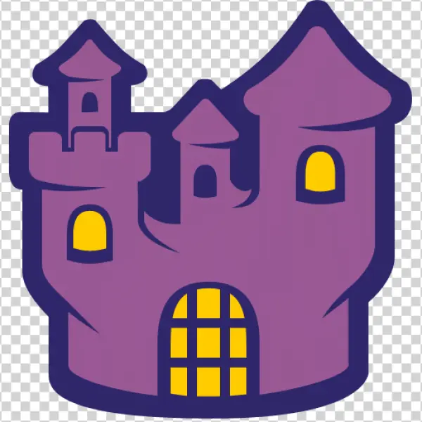 Spooky Purple Haunted Castle PNG