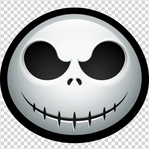 Jack Skellington Style Face Icon PNG Transparent