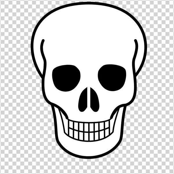 White Skull Icon PNG Transparent Background