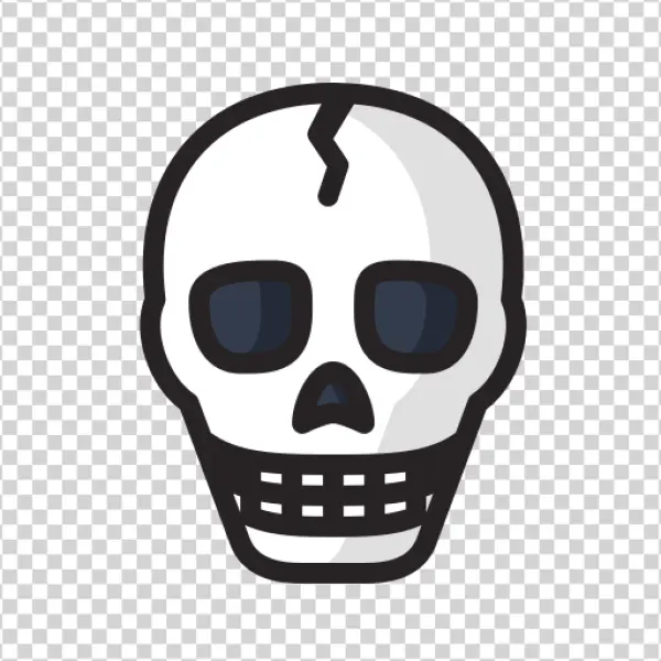 Cracked Skull Icon PNG Transparent Background