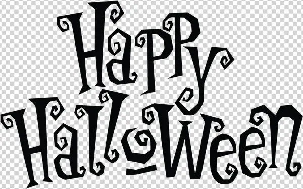 Happy Halloween Stylized Text PNG