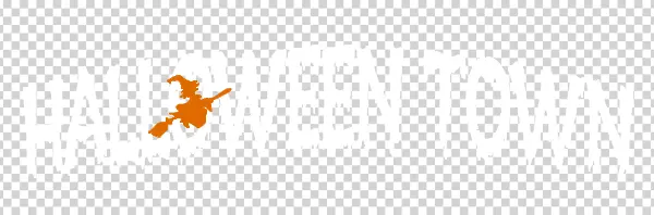 Halloween Town Logo with Witch PNG