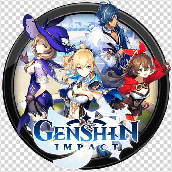 Genshin Impact Logo with Characters PNG Transparent