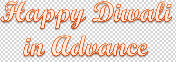 Happy Diwali in Advance Text PNG