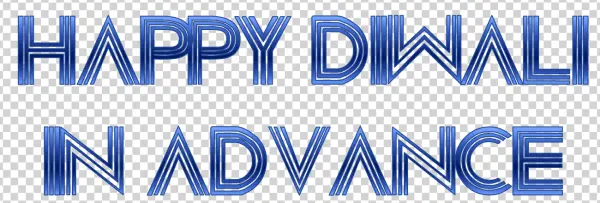 Happy Diwali In Advance Blue Text PNG Transparent Background