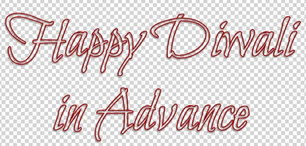 Happy Diwali in Advance Red Script Text PNG