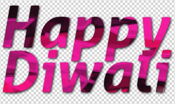 Happy Diwali Pink Text PNG Transparent Background