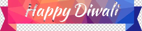 Happy Diwali Polygonal Gradient Banner PNG