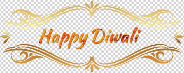 Happy Diwali Golden Frame PNG Transparent