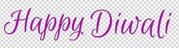 Purple Happy Diwali Cursive Text PNG