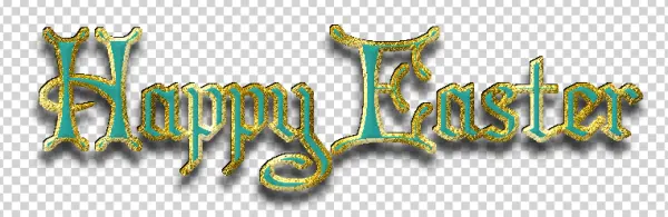 Happy Easter Glitter Text PNG Transparent