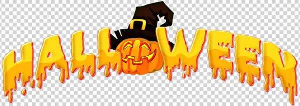 Halloween Dripping Text with Jack-o'-Lantern PNG