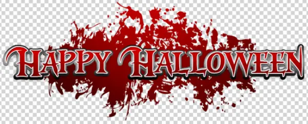 Happy Halloween Blood Splatter Text PNG