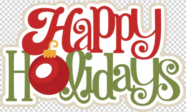 Happy Holidays Christmas Ornament Text PNG