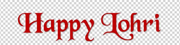 Happy Lohri Red Text PNG Transparent Background
