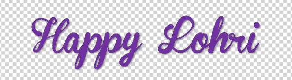 Happy Lohri Purple Script Text PNG