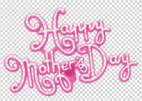 Happy Mother's Day Pink Script Text PNG Transparent
