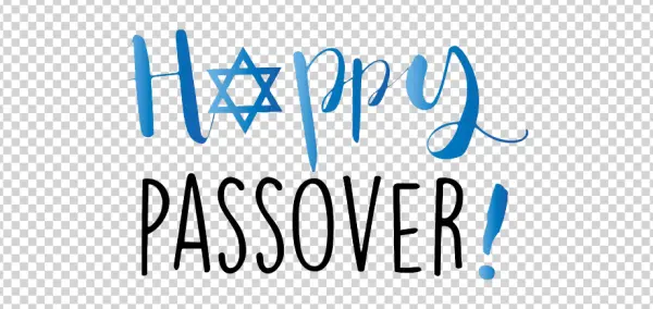 Happy Passover Text PNG with Star of David