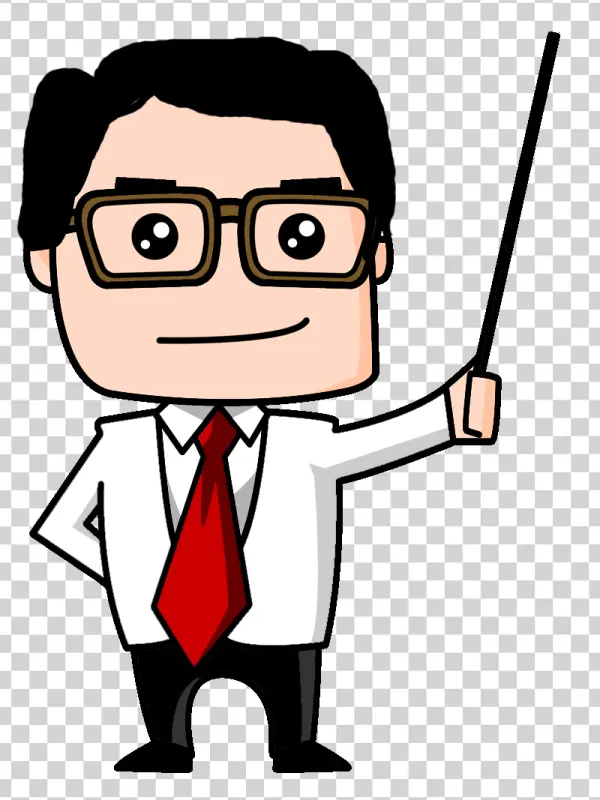 Cartoon Professor Presenting PNG Transparent Background