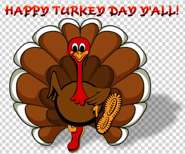 Happy Turkey Day Y'all Cartoon PNG