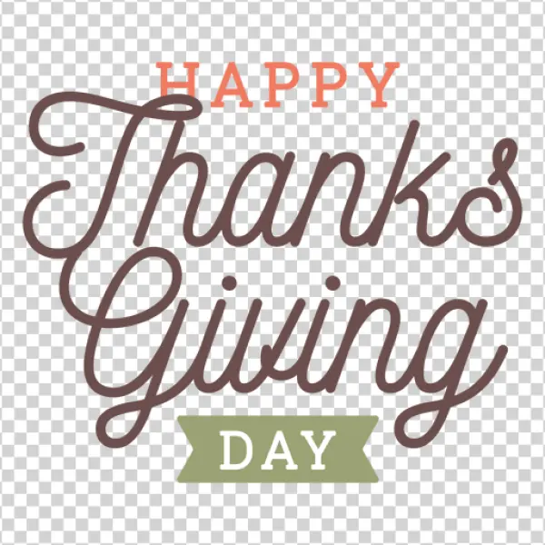 Happy Thanksgiving Day Text Transparent PNG
