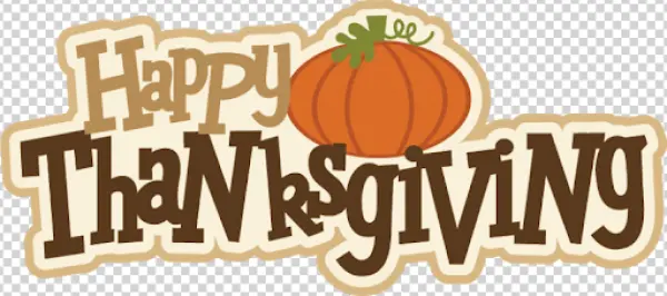 Happy Thanksgiving Pumpkin Text PNG