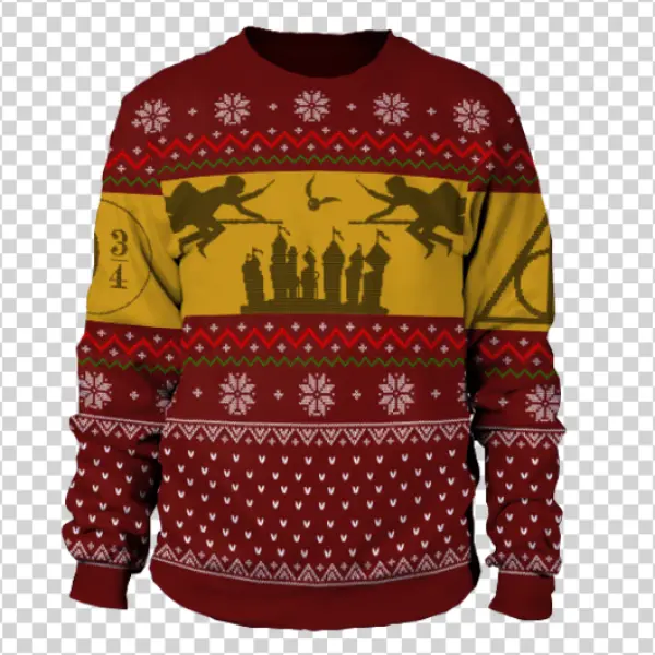 Harry Potter Hogwarts Ugly Christmas Sweater PNG